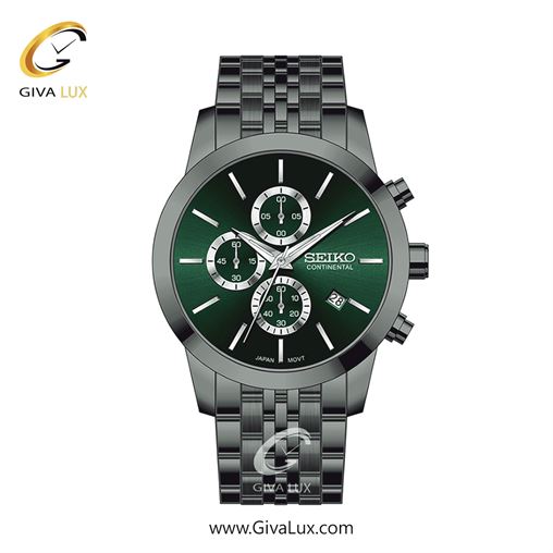 ساعت مچی اورجینال مردانه سیکو (کانتیننتال) | Seiko (Continental)  سه موتوره کرنوگراف تیتانیوم | تیتانیوم(زغالی)| سبز یشمی تیره| کد رفرنس 0412