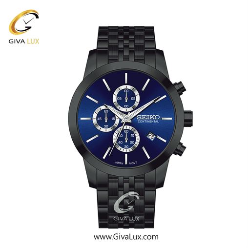 ساعت مچی اورجینال مردانه سیکو (کانتیننتال) | Seiko (Continental)  سه موتوره کرنوگراف مشکی | مشکی| سرمه ای| کد رفرنس 0412