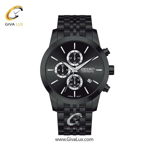 ساعت مچی اورجینال مردانه سیکو (کانتیننتال) | Seiko (Continental)  سه موتوره کرنوگراف مشکی | مشکی| مشکی| کد رفرنس 0412
