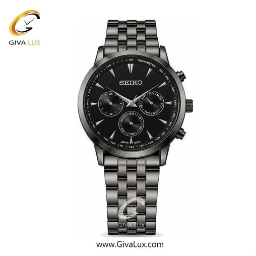 ساعت مچی  مردانه سیکو SEIKO سه موتوره فول تایم تیتانیوم | تیتانیوم| مشکی|