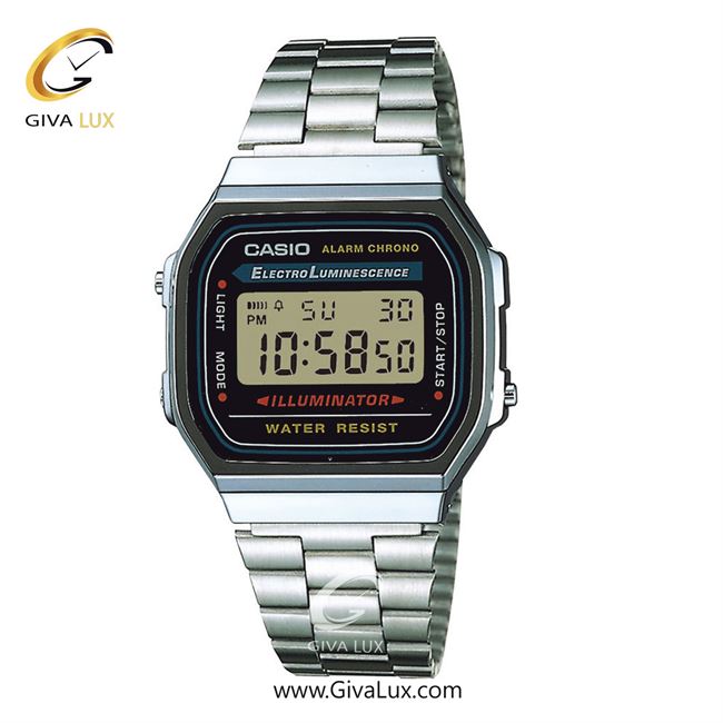 ساعت مچی اورجینال مردانه کاسیو Casio نقره ای | نقره ای| مشکی| کد رفرنس A168WA-1WDF